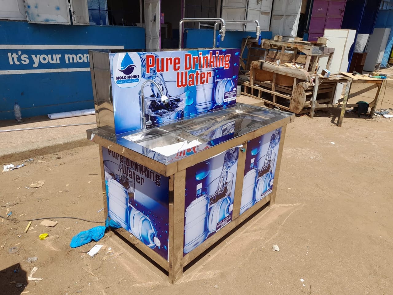 Dual-Tap Coin-Operated Water Vending Machine